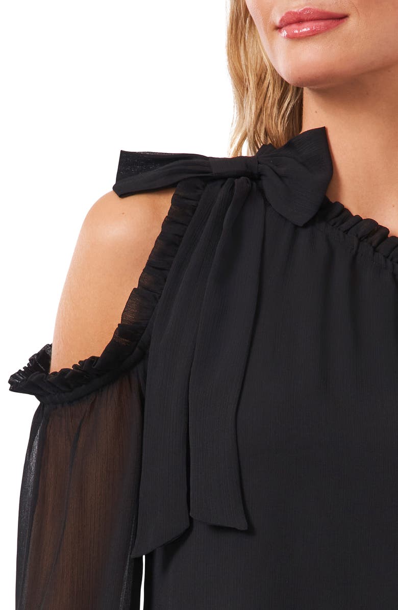 CeCe One-Shoulder Crinkle Chiffon Blouse, Alternate, color,