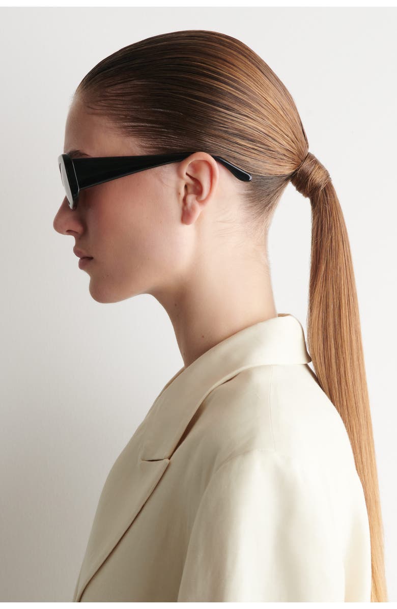 COS Rectangular Sunglasses, Alternate, color, Black