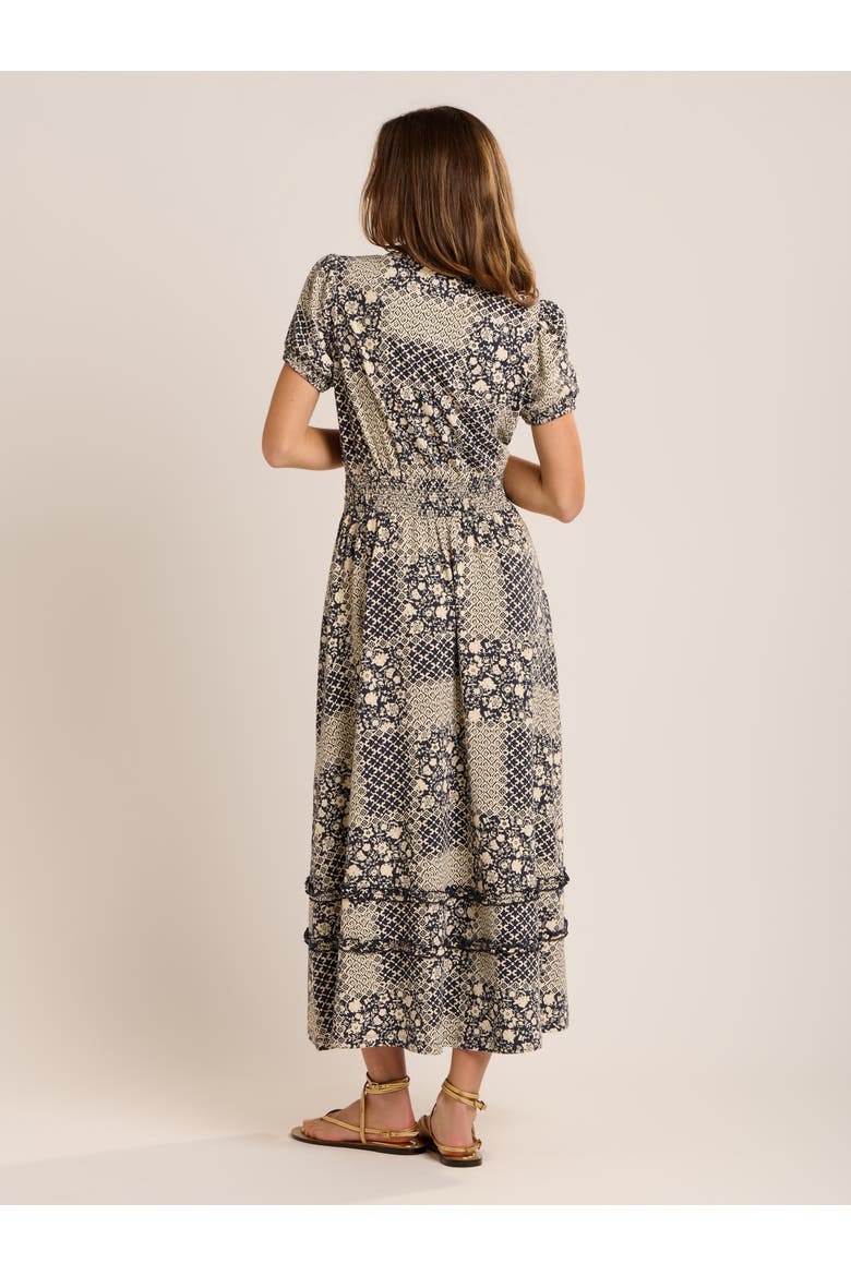 Katerina Printed Maxi Dress, Alternate, color, Navy
