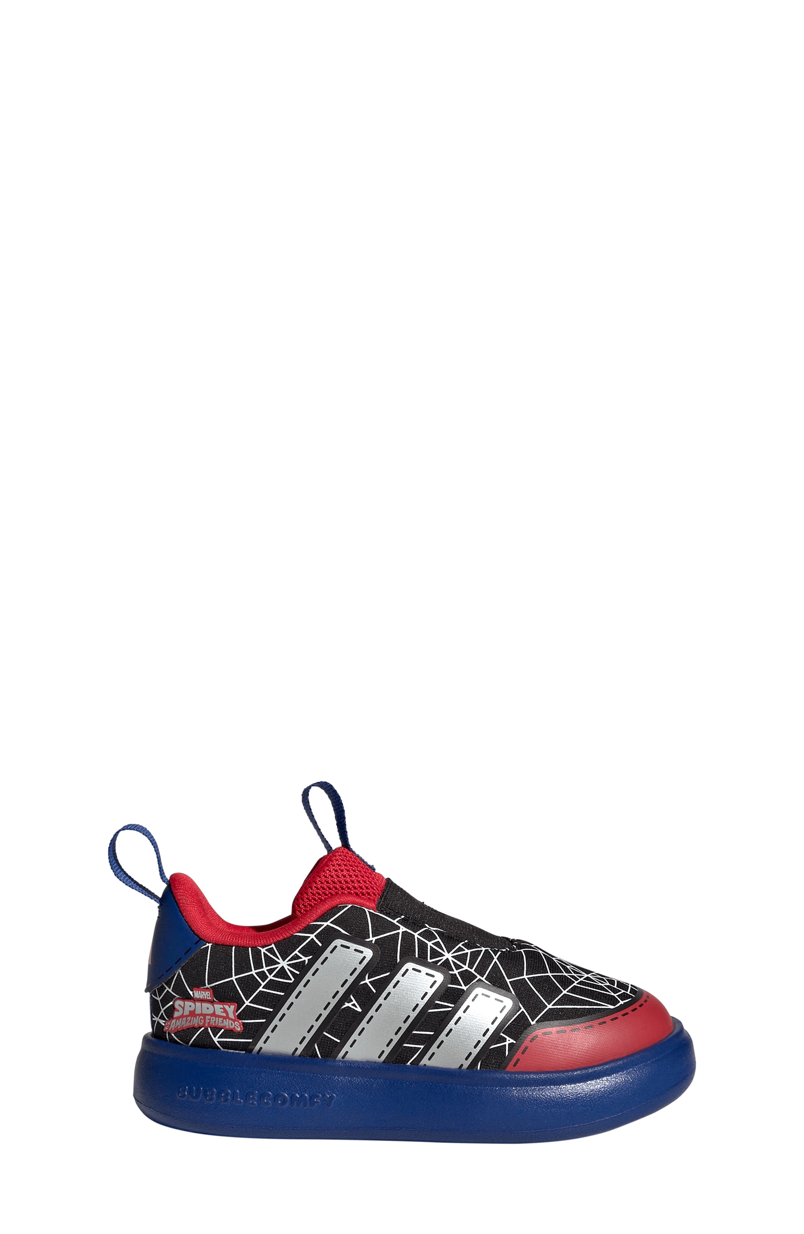 Kids' Marvel Spider-Man Bubblecomic Slip-On Sneaker, Alternate, color, BLACK/ SILVER/ ROYAL BLUE