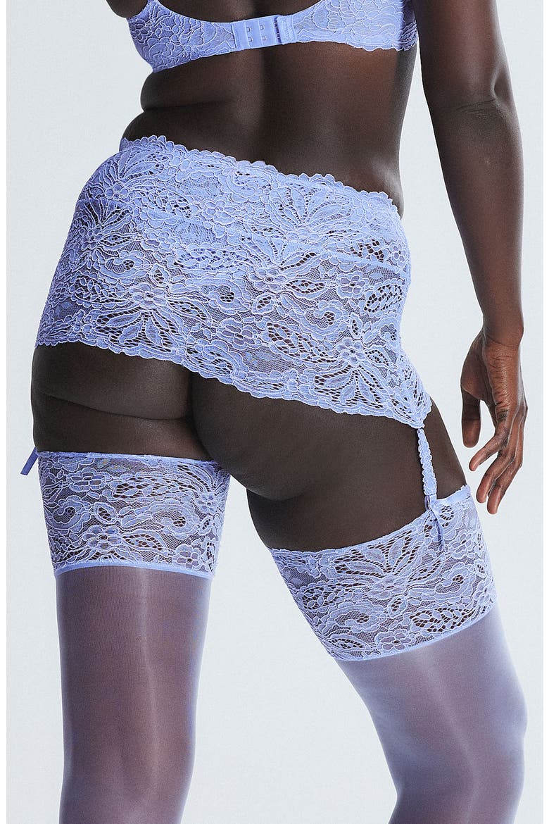 Romantic Corded Lace Garter Skirt, Alternate, color, PURPLE PRISM