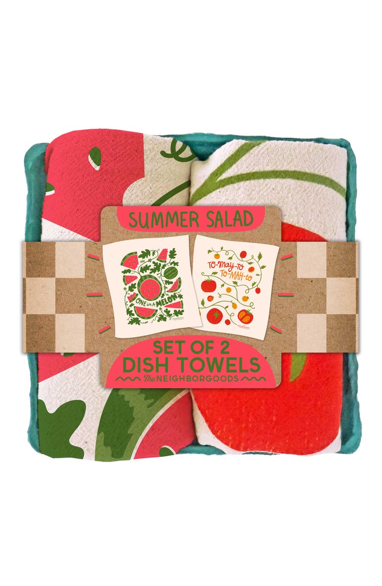 The Neighborgoods Summer Salad - Dish Towel Set of 2, Main, color, Red