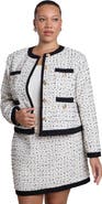 ELOQUII Tipped Tweed Boxy Jacket (plus)