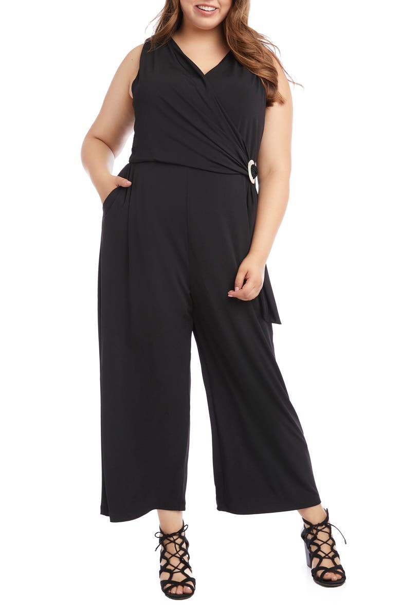 Karen Kane Wrap Front Sleeveless Jumpsuit, Main, color,