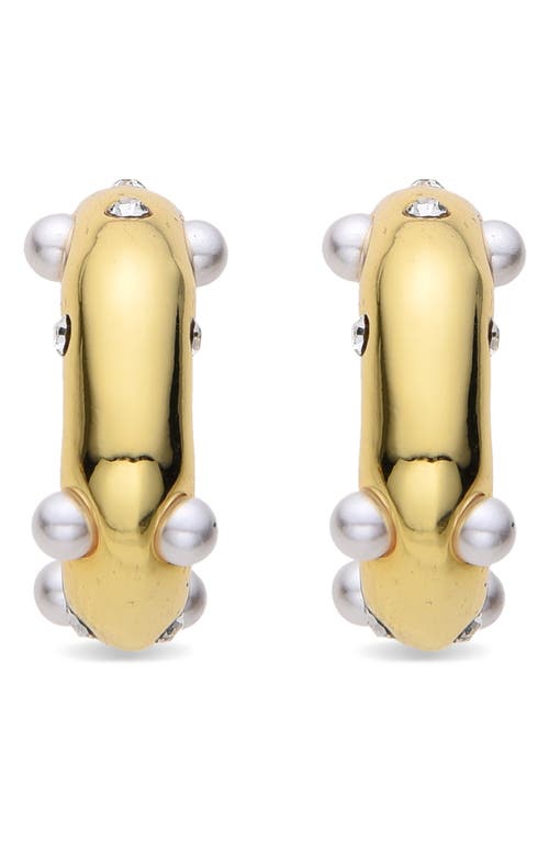 Eye Candy Los Angeles Lila Faux Pearl Hoop Earrings