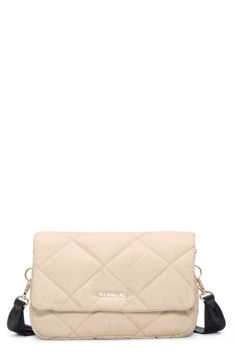 Madison Quilted Nylon Flap Crossbody Bag