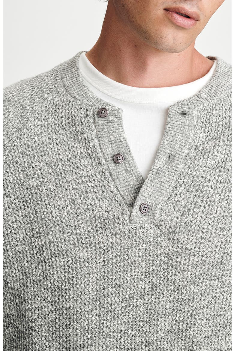 Grey Mélange Cotton Henley Sweater, Alternate, color, GREY MELANGE