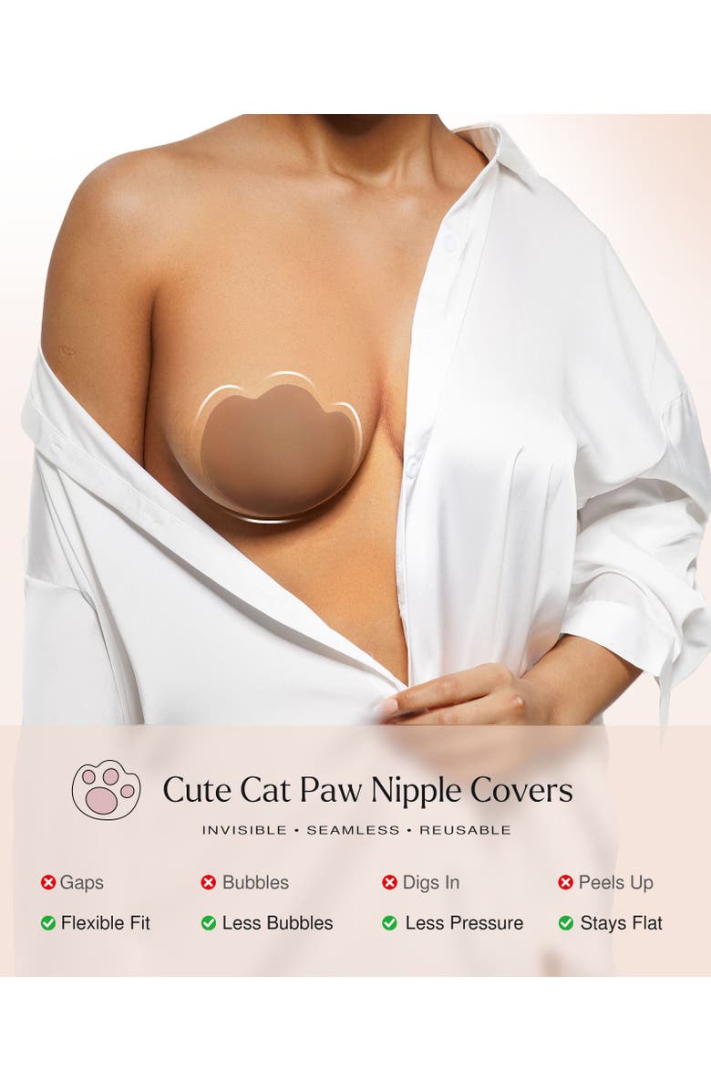 Popilush Breast Pasties Ultra Thin Seamless Invisible Nipple Covers, Alternate, color, Tan