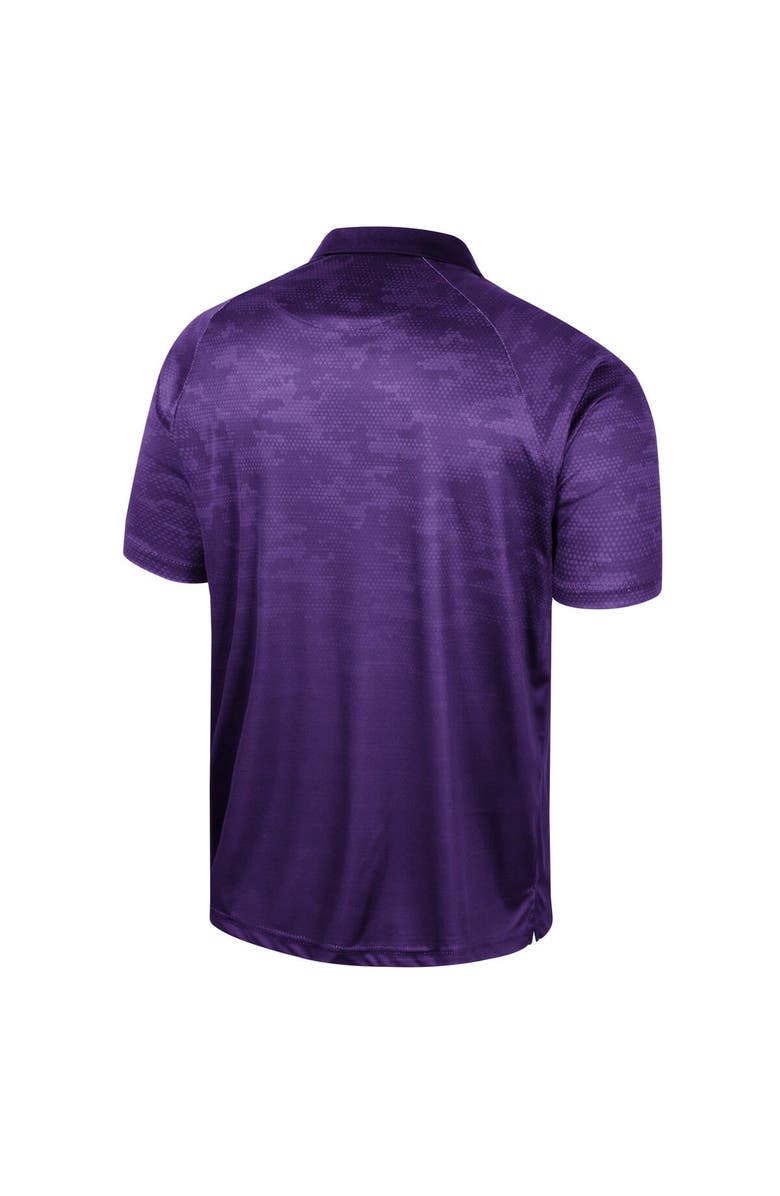 COLOSSEUM Men's Colosseum Purple ECU Pirates Honeycomb Raglan Polo, Alternate, color, 