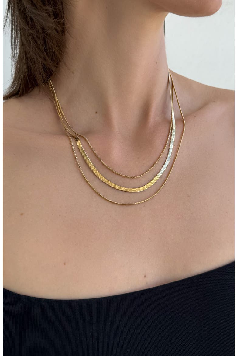 Set of 3 Assorted Chain Necklaces, Alternate, color, GOLD