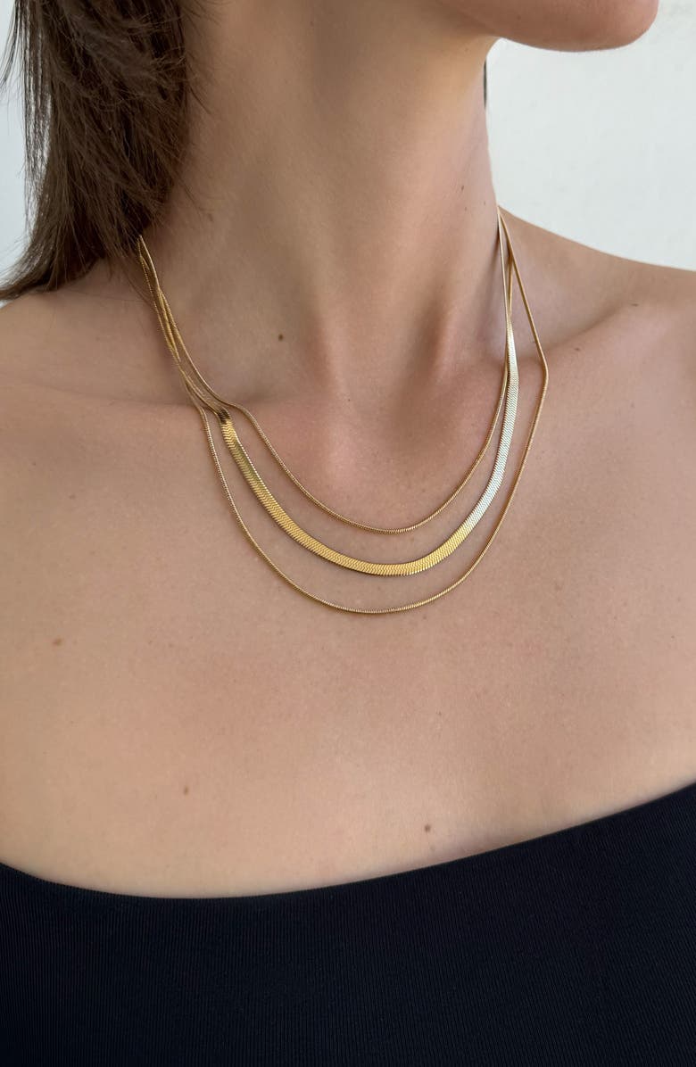 Adornia Set of 3 Assorted Chain Necklaces, Alternate, color,