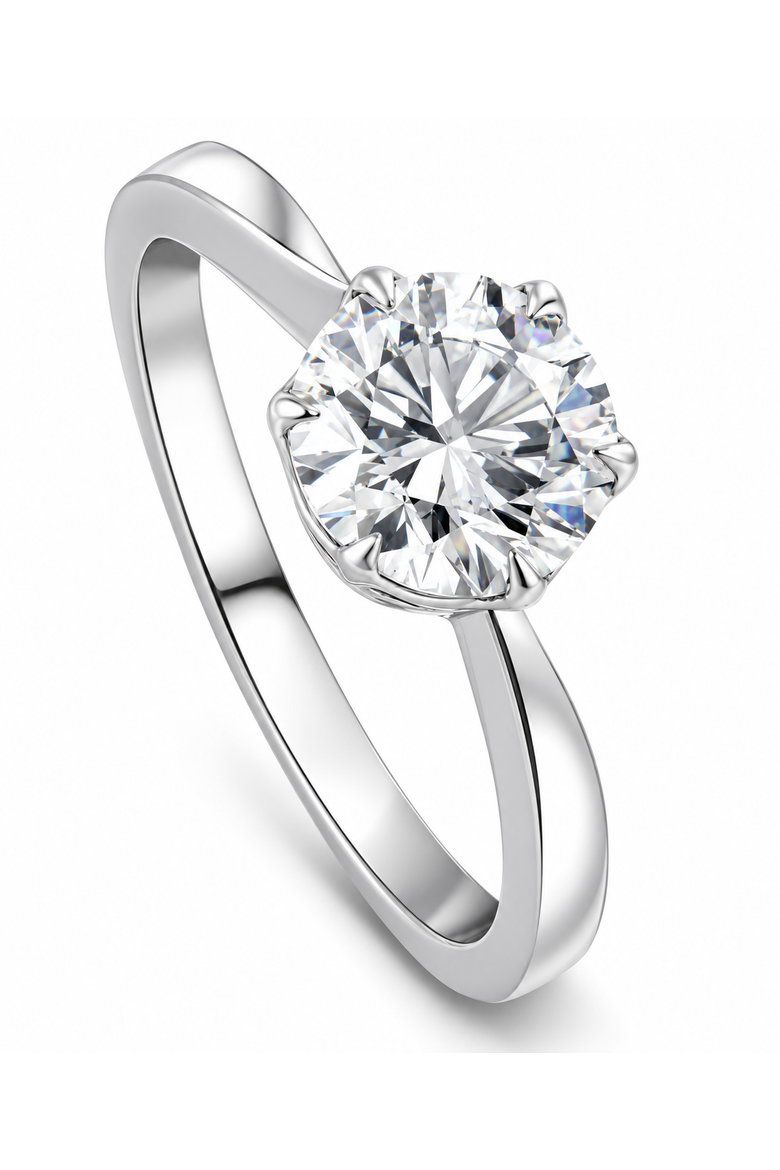 1 1/2Ct Solitaire Lab Grown Round Diamond Engagement Ring, Alternate, color, 14k White Gold