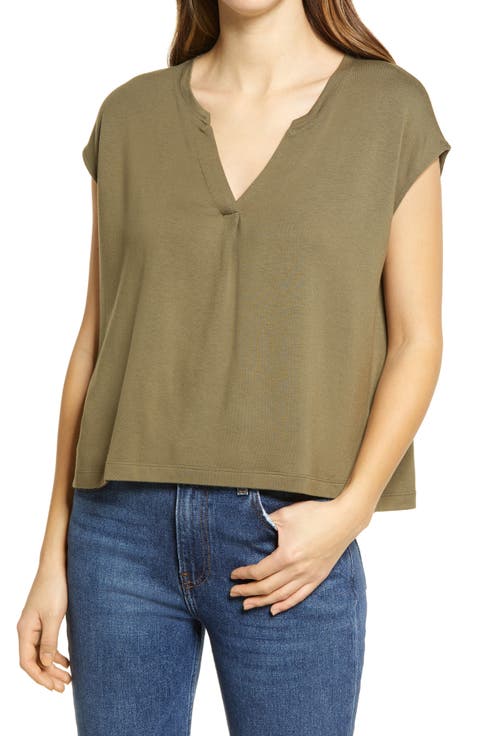 Signaturesoft Split Neck Top