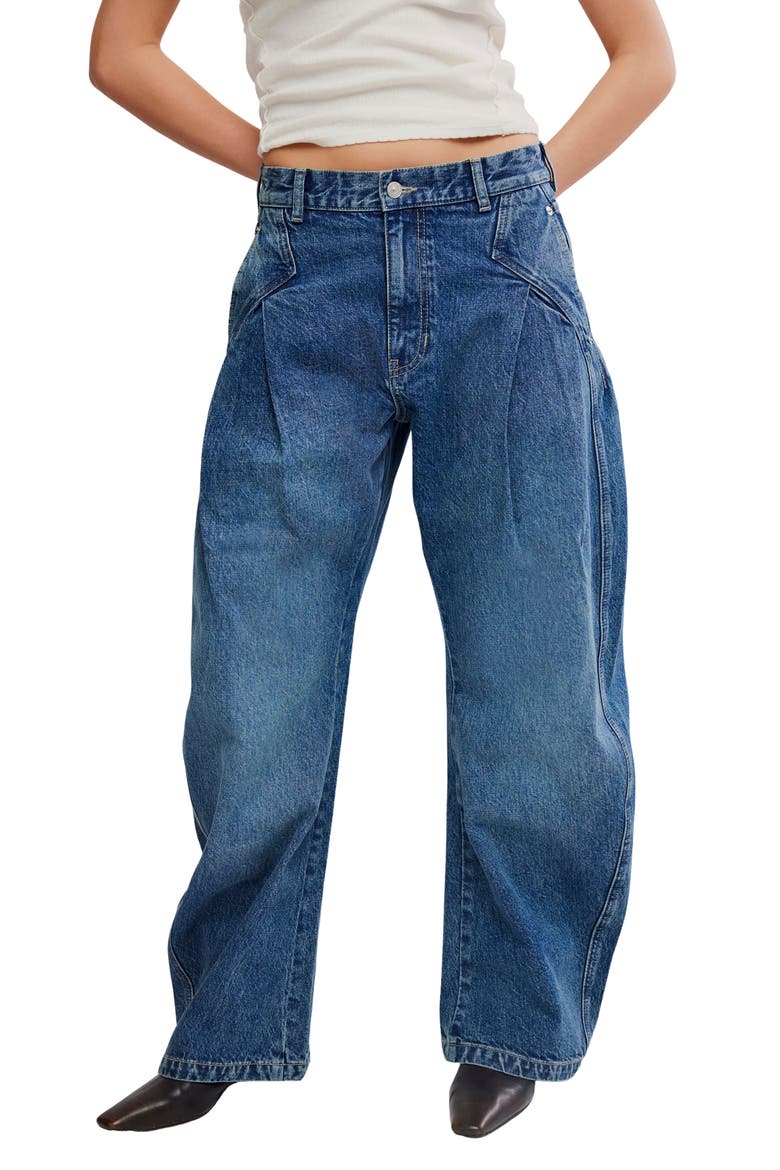 Golden Hour Low Rise Wide Leg Jeans, Main, color, DEACON BLUE