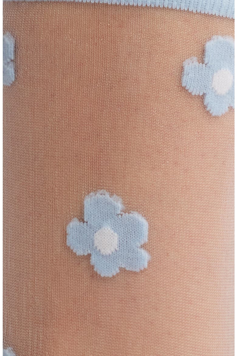 Daisies Sheer Crew Socks, Alternate, color, LIGHT BLUE