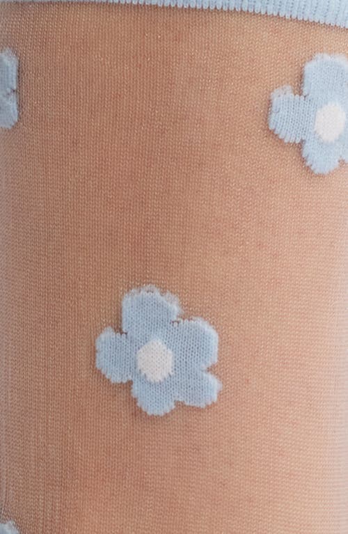 MEMOI MEMOI DAISIES SHEER CREW SOCKS