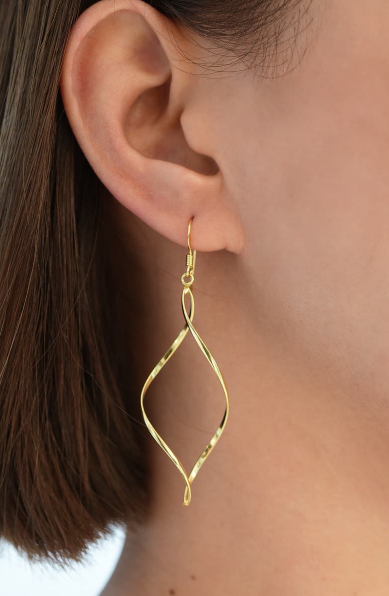 Argento Vivo Sterling Silver Argento Vivo Marquise Earrings, Alternate, color, Gold Vermeil High Polish