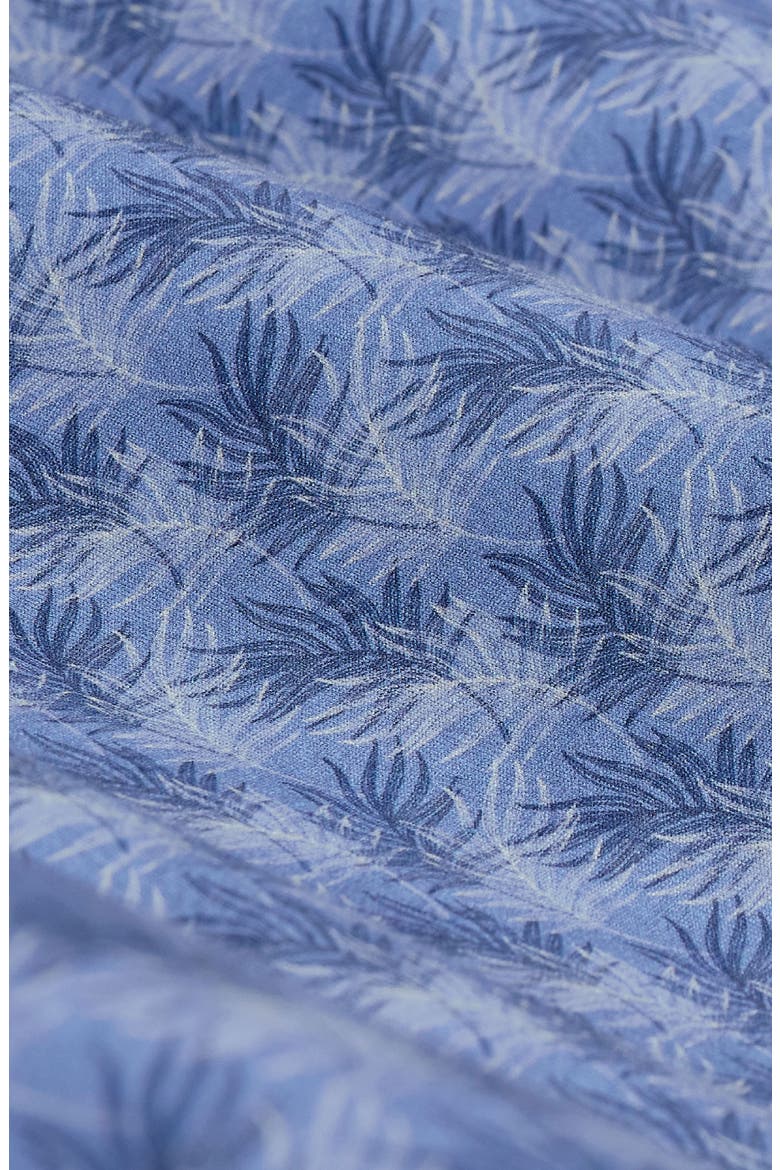 Miles OoohCotton® Leaf Print Short Sleeve Button-Up Shirt, Alternate, color, COBALT