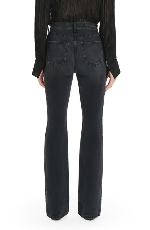 Favorite Daughter The Valentina Super High Waist Mini Bootcut Jeans In Black