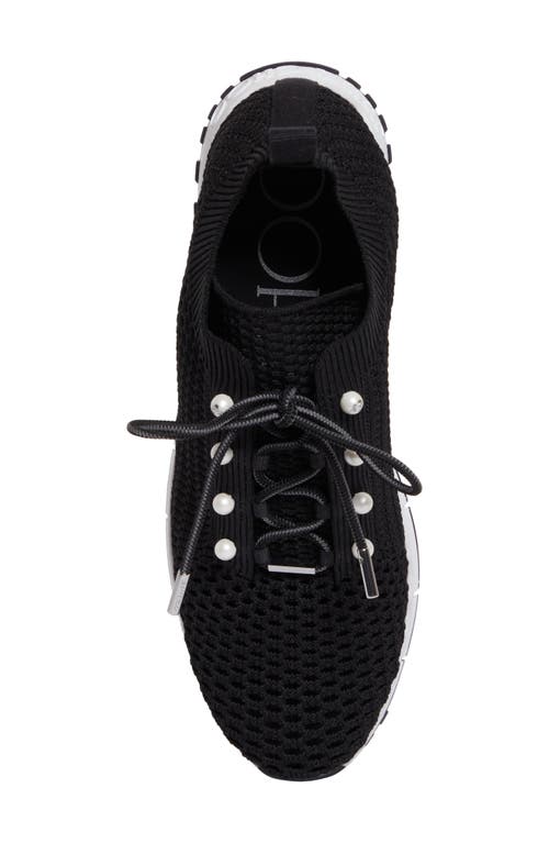 Jimmy Choo Womens X Coffee Veles Pearl-embellished Crochet-knit Low-top Trainers In X Black Mix