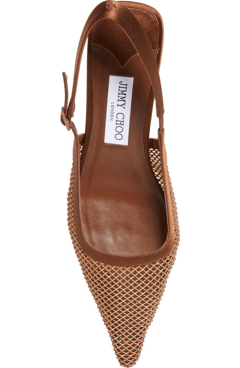 Jimmy Choo Amel Crystal Mesh Kitten Heel Slingback Pump, Alternate, color, Bronze/ Bronze