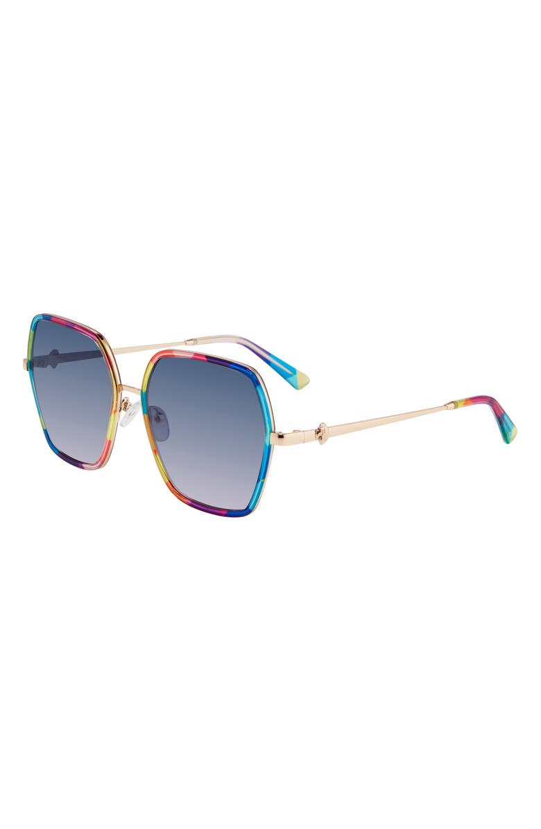KG Kurt Geiger 59mm Gradient Geometric Sunglasses, Alternate, color, Multicolor/ Violet