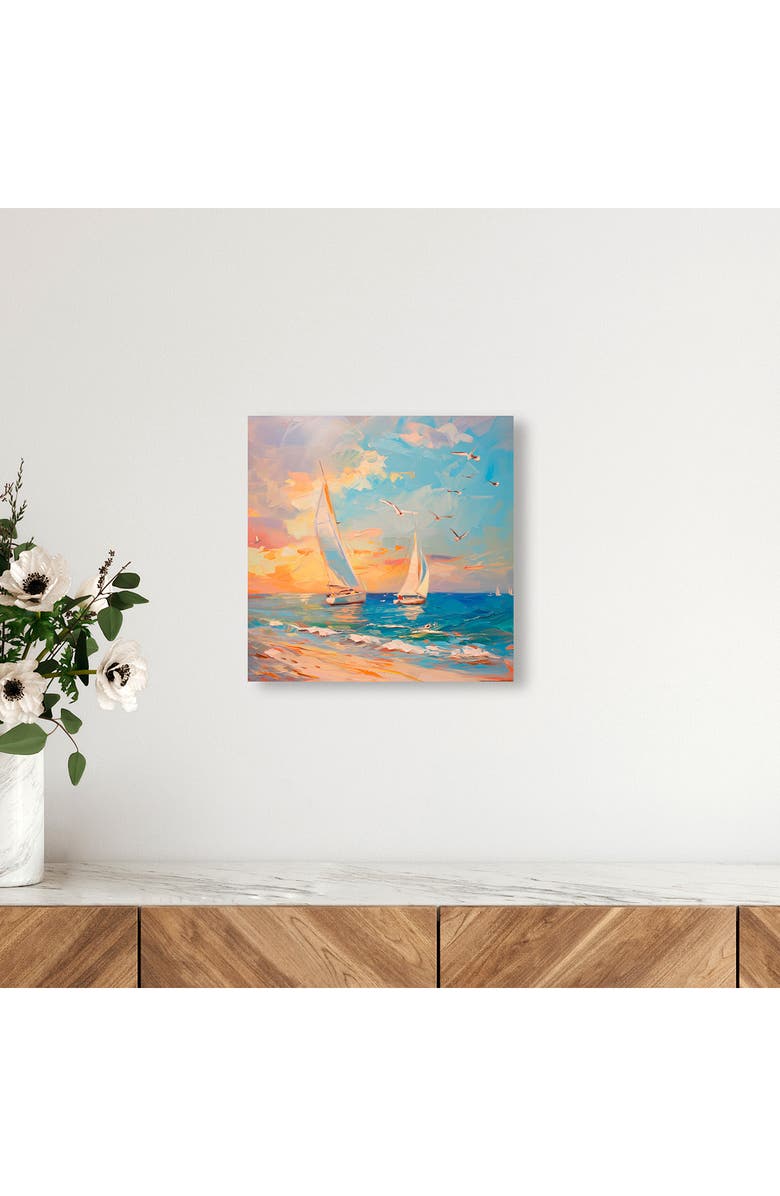 Wynwood Studio Sailboats In The Sunset Canvas Wall Art, Alternate, color, Blue