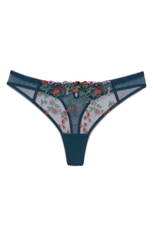 Etam Gourmandise Thong In Petrol Blue