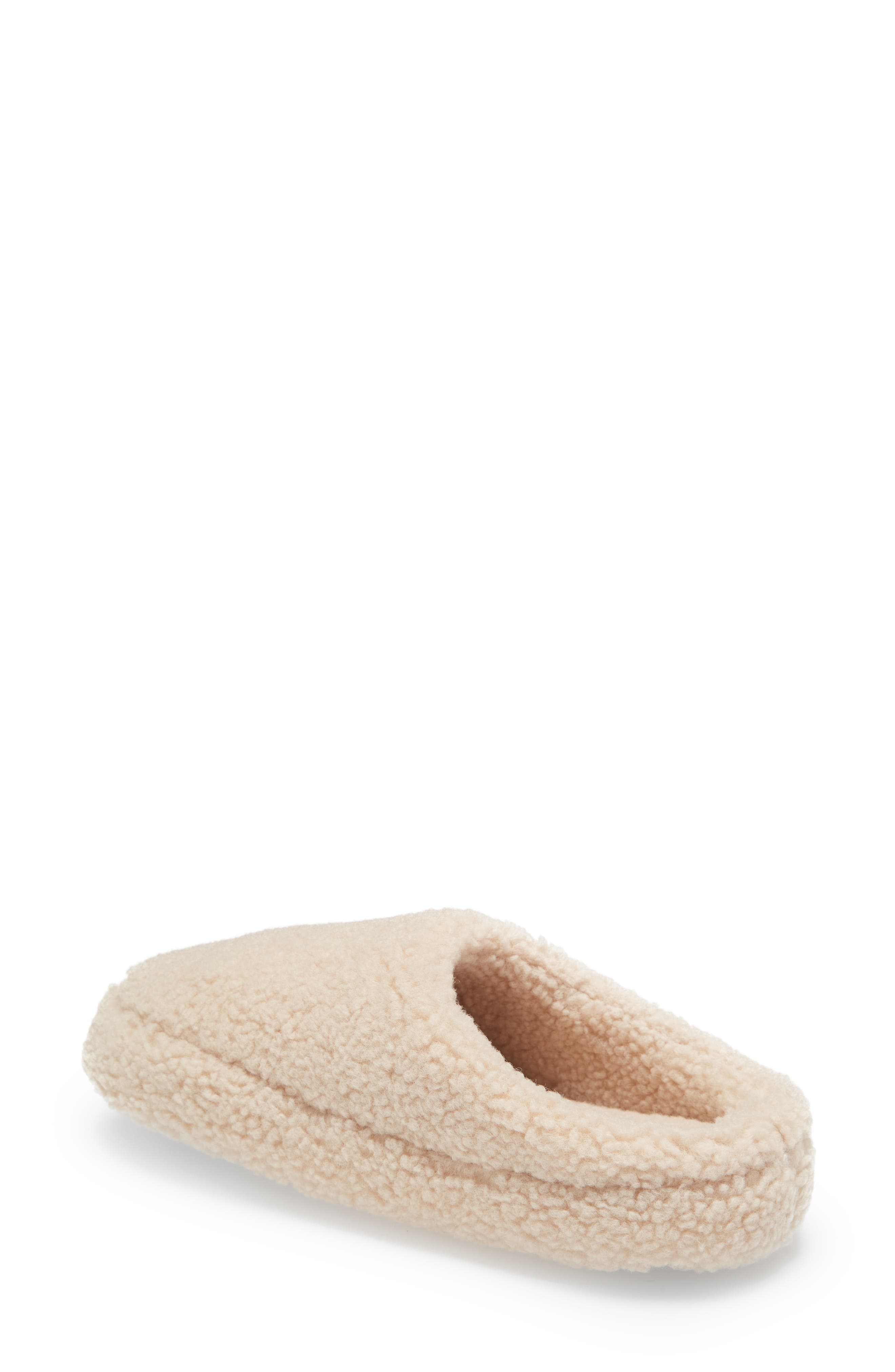 Faux Shearling Scuff Slippers, Alternate, color, LINEN
