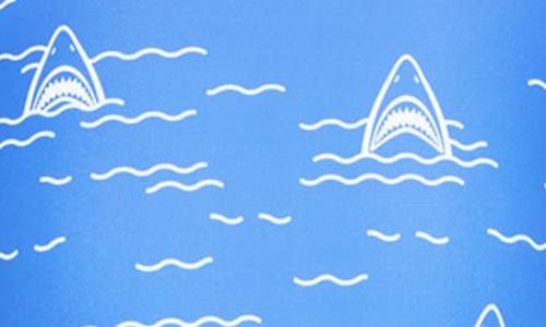 Shop Dot Australia Kids' Shark Long Sleeve Two-piece Rashguard Swimsuit In Blue