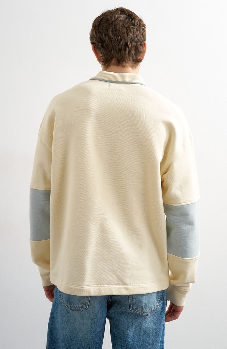 Topman Oversize Rugby Shirt, Alternate, color, Lblue