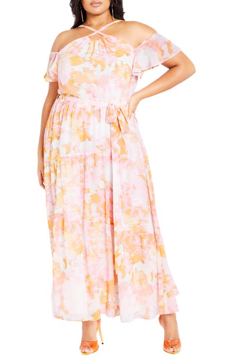 Vera Cold Shoulder Maxi Dress (Plus)