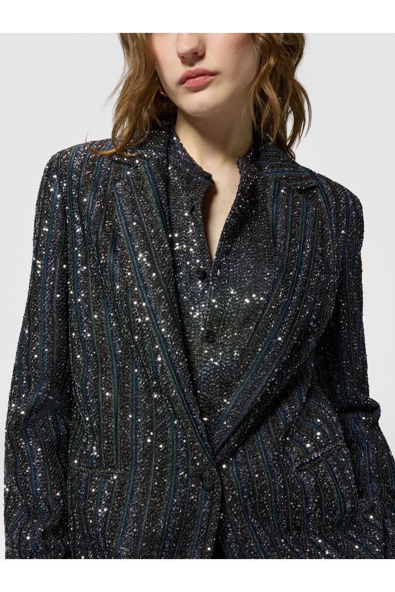 Striped Lamé Knit Blazer, Alternate, color, Multicoloured