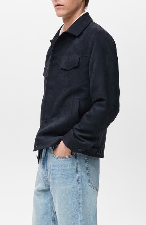 Mango Faux Suede Shirt Jacket In Multi