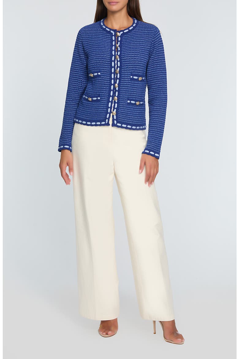 The Jana Cardigan, Alternate, color, DAPHNE BLUE