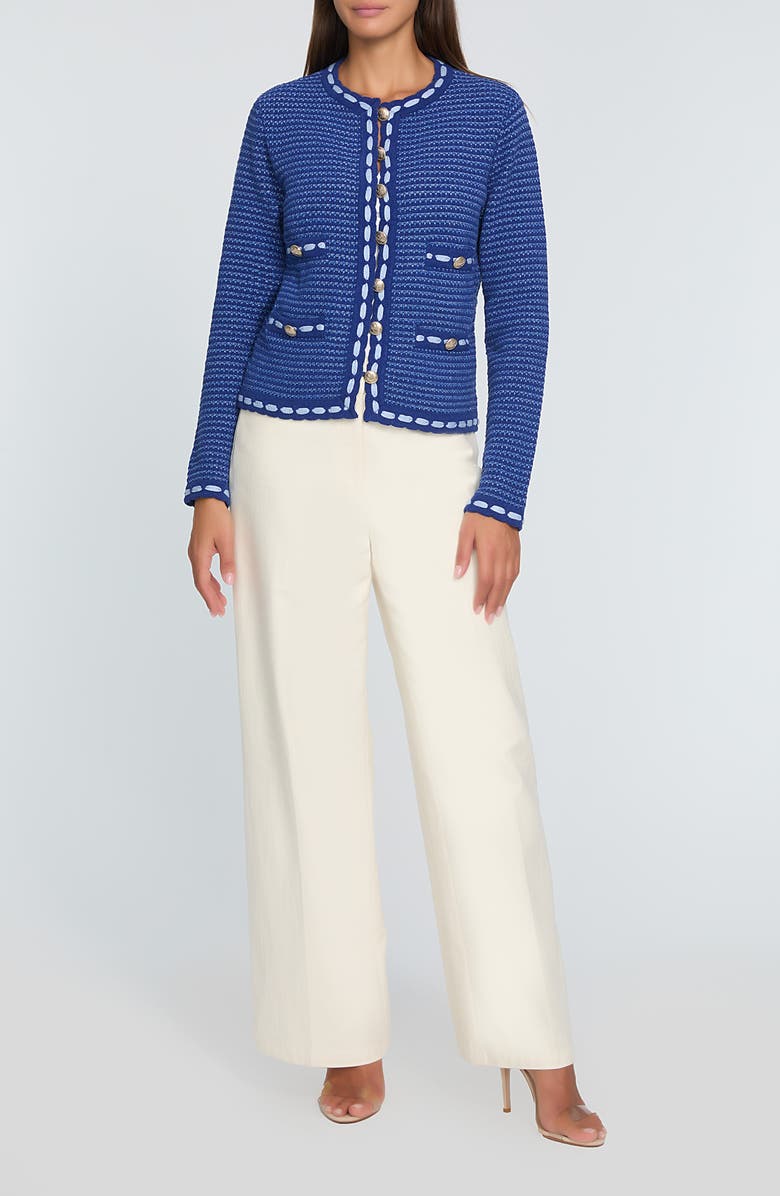 Elie Tahari The Jana Cardigan, Alternate, color, Daphne Blue