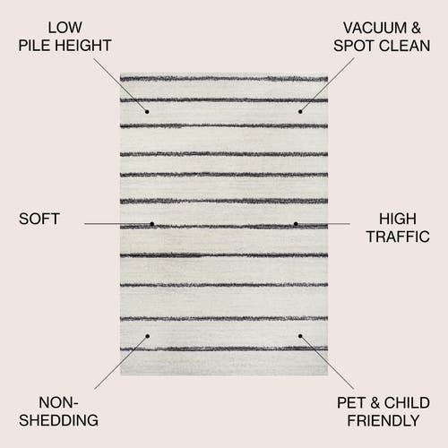 Jonathan Y Williamsburg Minimalist Stripe Area Rug In Cream/black