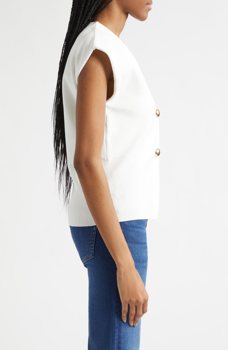 Veronica Beard Isador Sweater Vest, Alternate, color, Off White