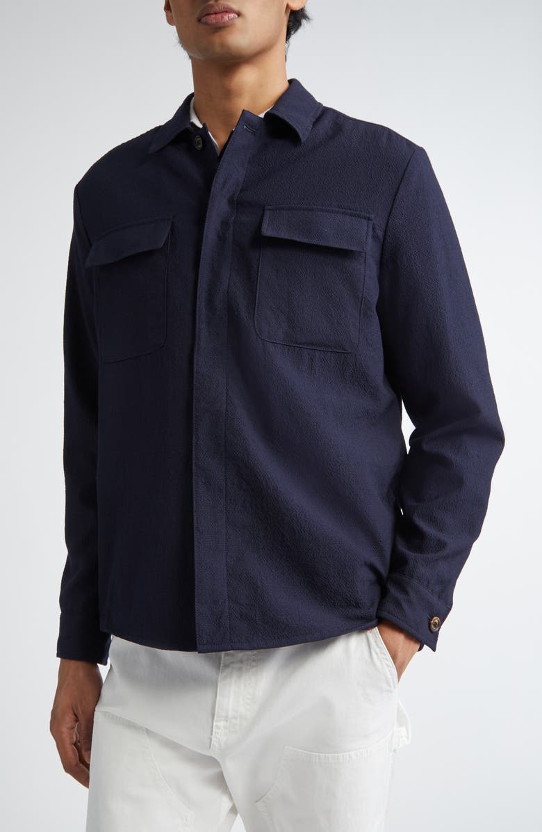 Eleventy Wool Blend Shirt Jacket, Alternate, color, 11 Blue