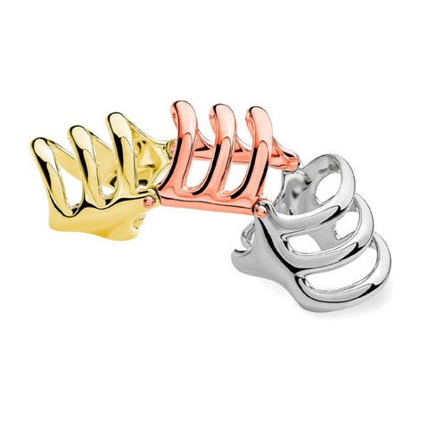 Tri Tone Waterfall Armour Ring