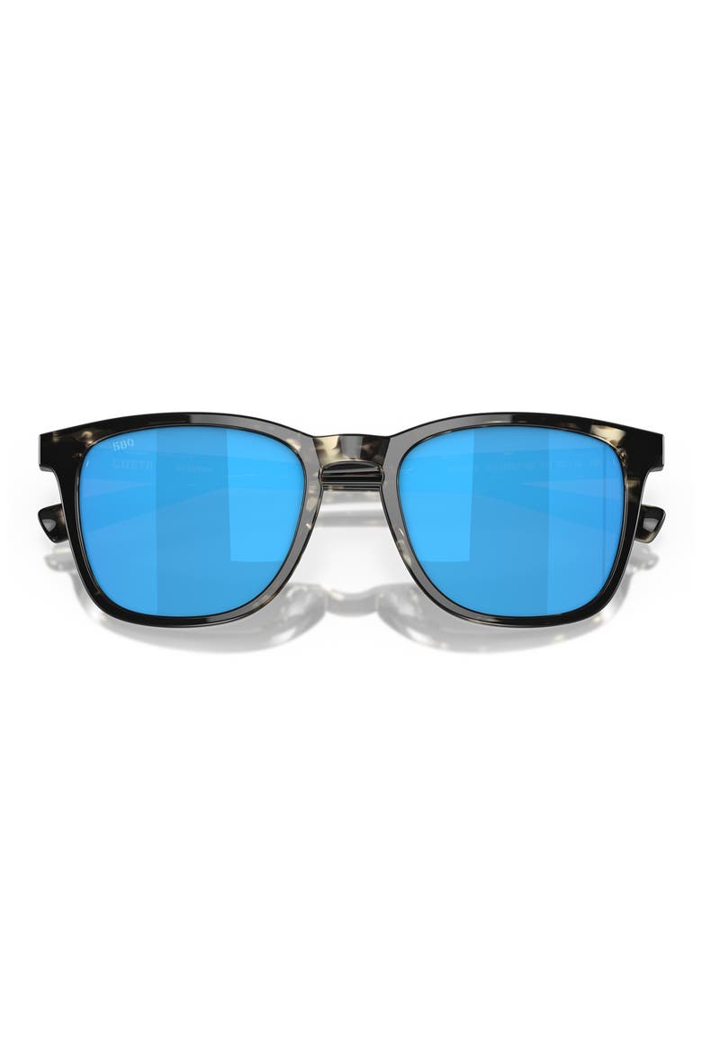 Sullivan 53mm Mirrored Square Sunglasses, Alternate, color, SHINY BLACK