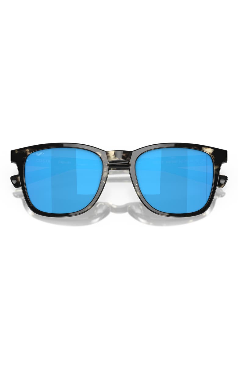 Costa Del Mar Sullivan 53mm Mirrored Square Sunglasses, Alternate, color, Shiny Black