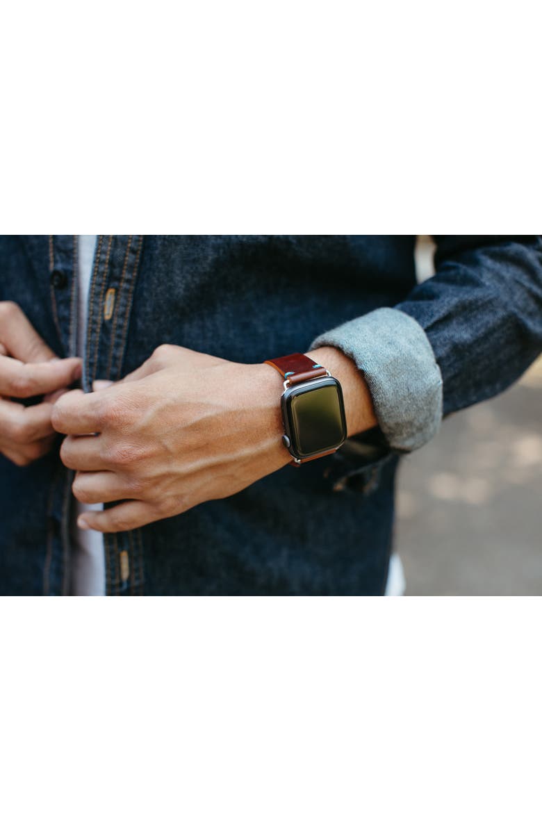 Bluebonnet Leather Apple Watch<sup>®</sup> Watchband, Alternate, color,