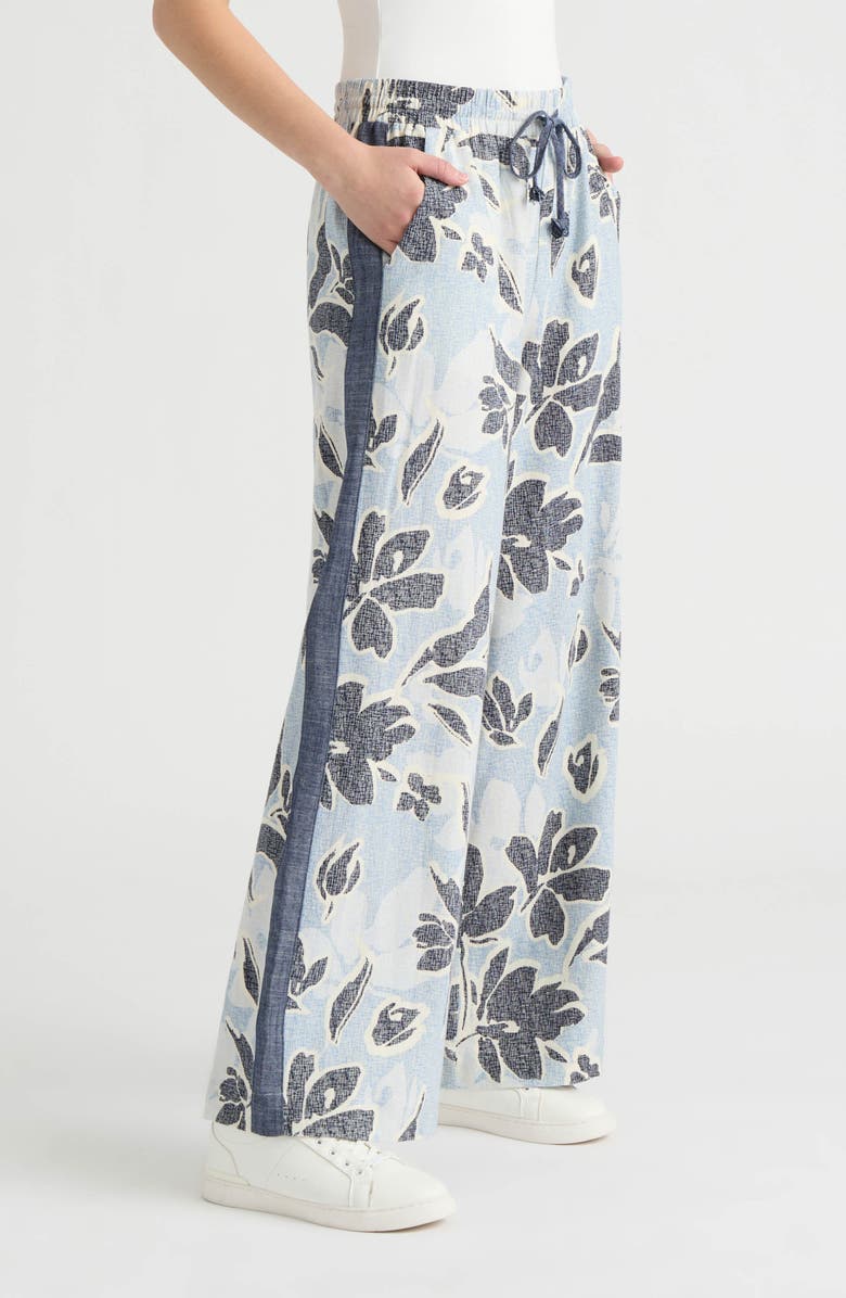NVLT Wide Leg Pants, Alternate, color, Blue Etched Floral