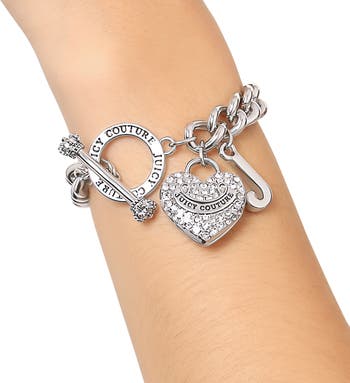 Toggle Bracelet with Crystal Heart Charm