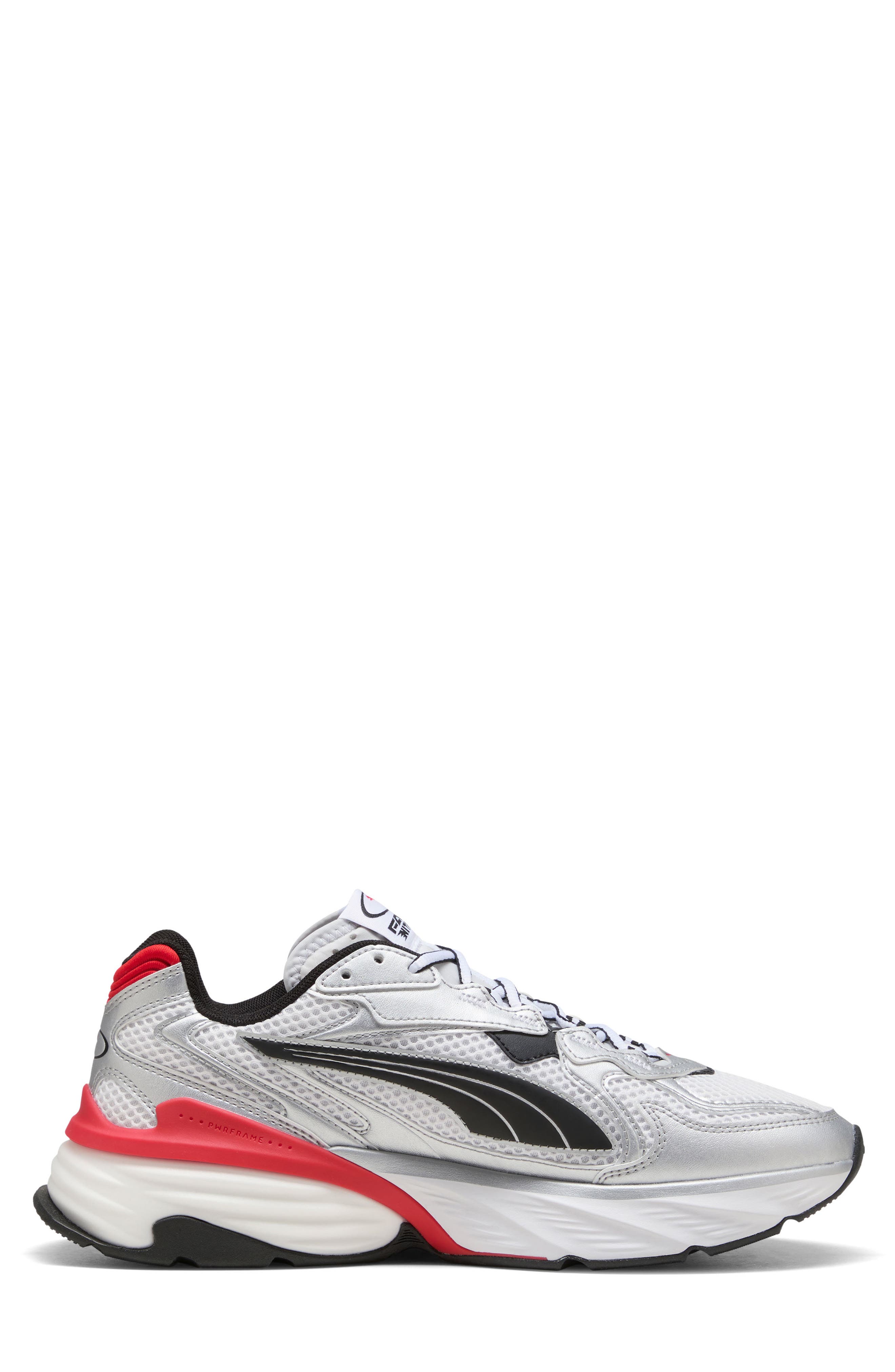 Fade Nitro LS Sneaker, Alternate, color, PUMA SILVER/ PUMA WHITE/ RED