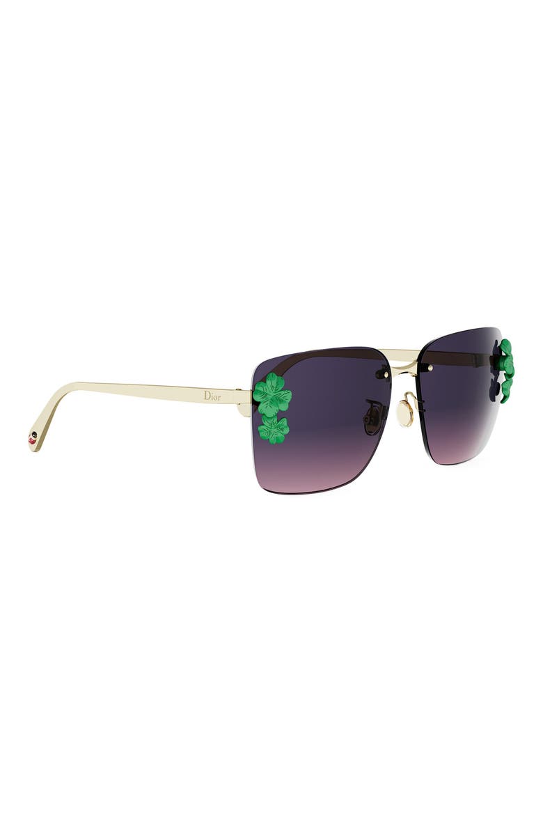 DiorClover S2U Oversize Gradient Rimless Square Sunglasses, Alternate, color, SHINY GOLD / GRADIENT BORDEAUX