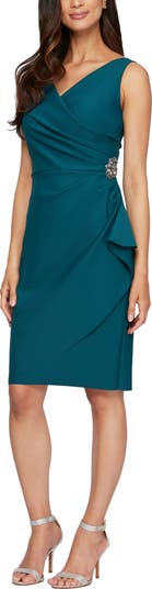 Alex Evenings Danielle Beaded Contour Dress Fuchsia / 16
