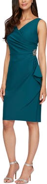 Alex Evenings Contour Collection Side Ruched Cocktail Dress