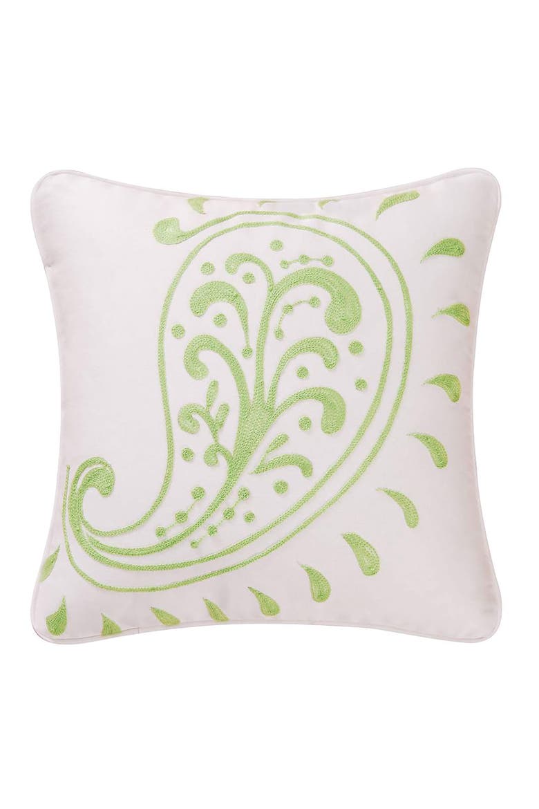 Samara Chain Stitch Pillow, Main, color, Green